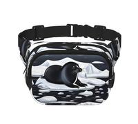Seals on ice Sac banane carré double couche - Sac banane unisexe partout pour la course, les voyages, la randonnée, le fitness, noir, taille unique, Noir/blanc, One Size