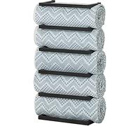 Sealskin Carré Porte Serviette Salle de Bain, Noir, Porte Serviette Murale Rangement Serviette, Porte-Serviettes pour Serviettes roulées, 5 Serviettes, Noir Mat, 48 x 24 x 12 cm