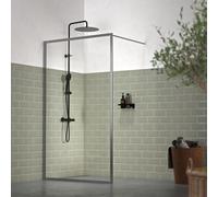 Sealskin Contour Paroi de douche à l'italienne type A3 118x200cm 6mm verre de sécurité transparent avec traitement anticalcaire Gris mat CCDA31186145100