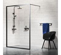 Sealskin Contour douche à l'italienne type A3 88x200cm verre de sécurité clair 6 mm noir CCDA30886195100