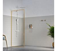 Sealskin Contour paroi de douche walk-in 90 cm doré brossé/verre transparent CDA30886495100