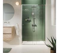 Sealskin Contour Porte coulissante 2 pièces pour niche - 140x200cm - verre de sécurité clair 6 mm - avec traitement Sealglas - argent brillant CCD121406265100