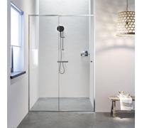 Sealskin Contour porte coulissante pour niche 120 cm, 200 cm de haut, acier inoxydable, verre de sécurité clair 6 mm CCD121206325100