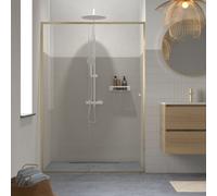 Sealskin Contour porte de douche 140 cm coulissant doré brossé/verre transparent CD121406495100