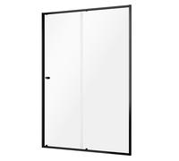 Sealskin Contour porte de douche 140 cm coulissant noir mat/verre transparent CD121406195100