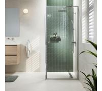 Sealskin Contour Porte pivotante 2 pièces avec paroi latérale - 1000x1000 mm - verre de sécurité clair 6 mm - avec revêtement Sealglas - argent brillant CD181006265100