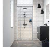 Sealskin Contour porte pivotante pour niche 100 cm, 200 cm de hauteur, noir, verre de sécurité clair 6 mm CCD201006195100