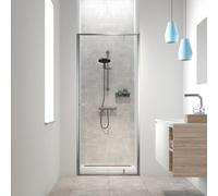Sealskin Contour porte pivotante pour niche 90 cm, 200 cm de haut, inox, verre de sécurité clair 6 mm CCD200906325100