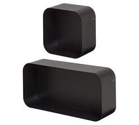 Sealskin Ensemble combiné Brix: Cube Mural rectangulaire et carré, Les vis ne sont Pas Visibles, en métal, Noir