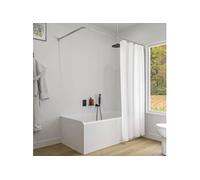 Sealskin Easy Roll, Tringle rideau, Barre de Douche Angle Universelle, Longueur Adaptable, Plusieurs Combinaisons en L ou U, A percer, Fixations et support de plafond inclus, Acier Inoxydable