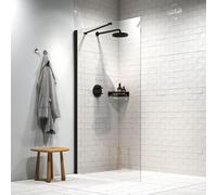 Sealskin Hooked Douche à l'italienne type A3 140x200cm verre de sécurité clair 6mm avec revêtement anticalcaire Noir matte CCXA31406195100