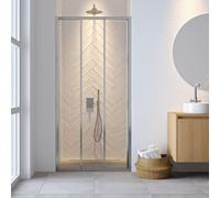 Sealskin Hooked porte coulissante trois parties 95x200 cm, verre de sécurité clair de 6 mm avec couche anti-calcaire chrome CCX120956265100