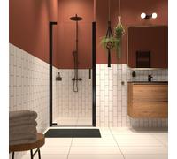 Sealskin INC porte de douche 90 cm à ouverture basculante noir mat/verre transparent XI200906195100