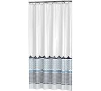 Sealskin Marrakech Rideau de douche, Polyester, 180x200 cm, Bleu/Métallique