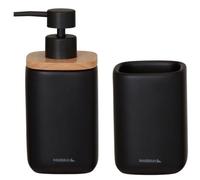 Sealskin Mind Ensemble De Sélle De Bain - Distributeur De Sévon 200 Ml - Gobelet À Brosse À Dents - Noir