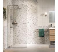 Sealskin Pure Paroi de douche à l'italienne - 100x200cm - verre transparent - 8mm - traitement anticalcaire - argent brillant CPU011006265100