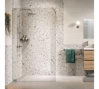 Sealskin Pure Paroi de douche à l'italienne - 120x200cm - verre clair - 8mm - traitement anticalcaire - argent brillant CPU011206265100