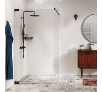 Sealskin Pure Paroi de douche à l'italienne - 120x200cm - verre clair - 8mm - traitement anticalcaire - noir mat CPU011206195100