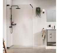 Sealskin Pure Paroi de douche à l'italienne - 120x200cm - verre transparent - 8mm - traitement anticalcaire - gunmetal CPU011206145100