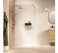 Sealskin Pure Paroi de douche à l'italienne - 120x200cm - verre transparent - 8mm - traitement anticalcaire - or brossé CPU011206495100