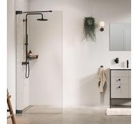 Sealskin Pure Paroi de douche à l'italienne - 90x200cm - verre transparent - 8mm - traitement anticalcaire - gunmetal CPU010906145100