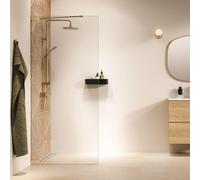 Sealskin Pure Paroi de douche walk-in - 100x200cm - verre transparent - 8mm - traitement anticalcaire - or brossé CPU011006495100