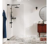 Sealskin Pure paroi de douche walk-in 90 cm noir mat/verre transparent PU010906195100