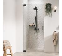 Sealskin Pure porte de douche 80 cm à ouverture basculante graphite brossé/verre transparent PU140806145100