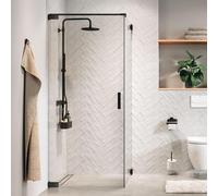 Sealskin Pure Porte de douche - 90x200cm - pour cabine de douche - verre transparent - 8mm - couche anticalcaire - gunmetal CPU160906145100