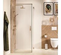 Sealskin Pure Porte de douche - 90x200cm - pour cabine de douche - verre transparent - 8mm - couche anticalcaire - or brossé CPU160906495100