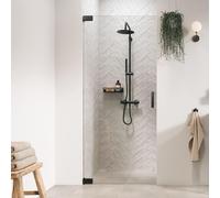 Sealskin Pure Porte de niche - 80x200cm - verre transparent - 8mm - traitement anticalcaire - gunmetal CPU140806145100