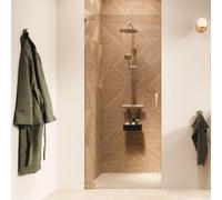 Sealskin Pure Porte de niche - 90x200cm - verre transparent - 8mm - traitement anticalcaire - or brossé CPU140906495100