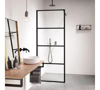 Sealskin Soho paroi latérale universelle pour combinaison avec une paroi latérale ou un mur existant 50x210cm avec profil noir et verre clair CKBA30486195100