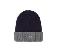 SEALSKINZ Bonnet Bacton avec Bord retroussé, imperméable, pour Temps Froid, Bleu Marine/Gris, Taille L/XL
