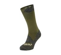 SEALSKINZ Chaussettes mi-mollet Raynham, imperméables, toutes saisons, vert olive/gris chiné, taille L