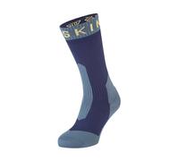 SEALSKINZ unisexe chaussette imperméable de taille moyenne pour le temps froid extreme - marine bleu/jaune, L