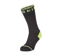 SEALSKINZ unisexe chaussette imperméable Hydrostop de taille moyenne pour tous les températures - Noir/jaune, XL