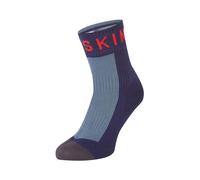 SEALSKINZ unisexe chaussette imperméable Hydrostop jusqu'à la cheville pour le temps chaud - bleu marine/gris/rouge, M