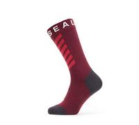Sealskinz Waterproof Warm Weather Mid Length Chaussettes Homme, Red/Grey/White, s