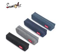 SeamiArt 1pc petite couleur unie Simple fermeture éclair Kawai trousse à crayons Mini stylo sacs Papeleria papeterie pour les fournisseurs de bureau scolaire Dark Blue