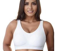 Seamless Bra Women's Compression Without Underwire with High Support for Women in Small to Large Sizes That You Can Wear Your Back in Daily Life During Training, Black, S(White,L)