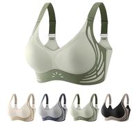 Seamless Bras for Women No Underwire Powerful Push up Minimizer Bras Adjustable Full Coverage Comfort Underwear for Everyday (Green,TTG)
