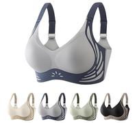 Seamless Bras for Women No Underwire Powerful Push up Minimizer Bras Adjustable Full Coverage Comfort Underwear for Everyday (Gray,TTG)