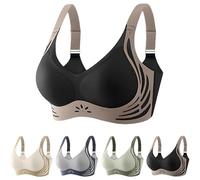 Seamless Bras for Women No Underwire Powerful Push up Minimizer Bras Adjustable Full Coverage Comfort Underwear for Everyday (Black,TTG)