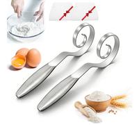 Seamless Dough Whisk, 2026 New 430 Stainless Steel Dough Whisk, 9" Bread Whisking Tool with Non-Slip Handle, Sourdough Bread Baking, Whisking, Pizza, Pastry, Cake Batter (2pcs)