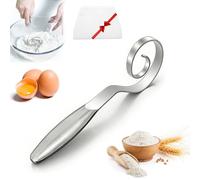 Seamless Dough Whisk, 2026 New 430 Stainless Steel Dough Whisk, 9" Bread Whisking Tool with Non-Slip Handle, Sourdough Bread Baking, Whisking, Pizza, Pastry, Cake Batter (1pc)