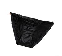 Seamless Ice Silk Panties Low Waist No Show(Black L)