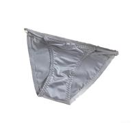 Seamless Ice Silk Panties Low Waist No Show(Grey M)