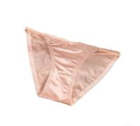 Seamless Ice Silk Panties Low Waist No Show(Pink L)
