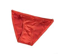 Seamless Ice Silk Panties Low Waist No Show(Red M)